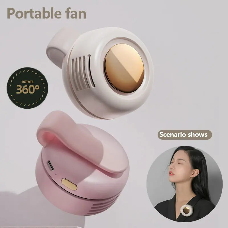 Mini Clip-On USB Hanging Neck Fan for Girls