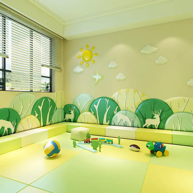 Forest-Themed Soft Wall Padding for Kids' Rooms
