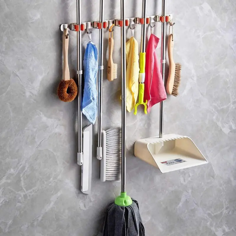 Wall Mounted Broom & Mop Holder