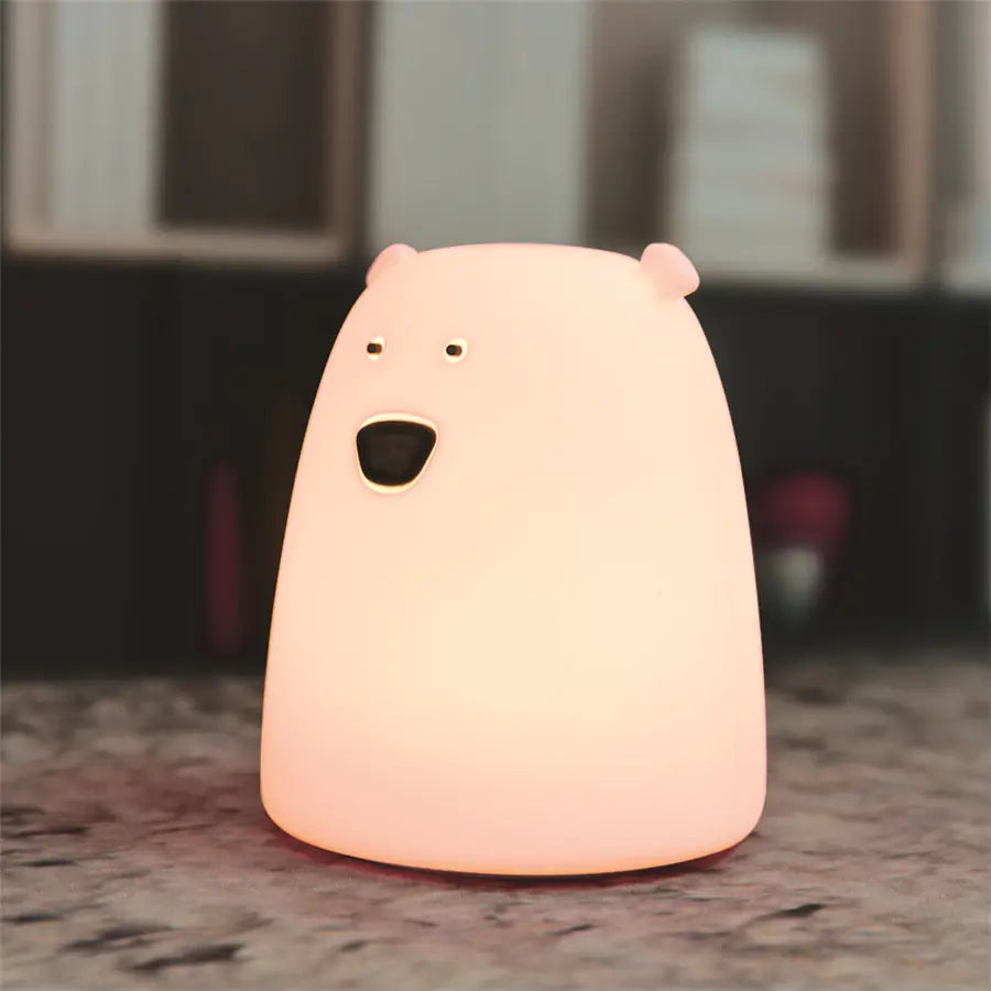 Smiling Bear USB Color Changing Silicone Night Light
