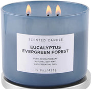 Eucalyptus Evergreen Forest Luxury 3 Wick Winter Pine Candle