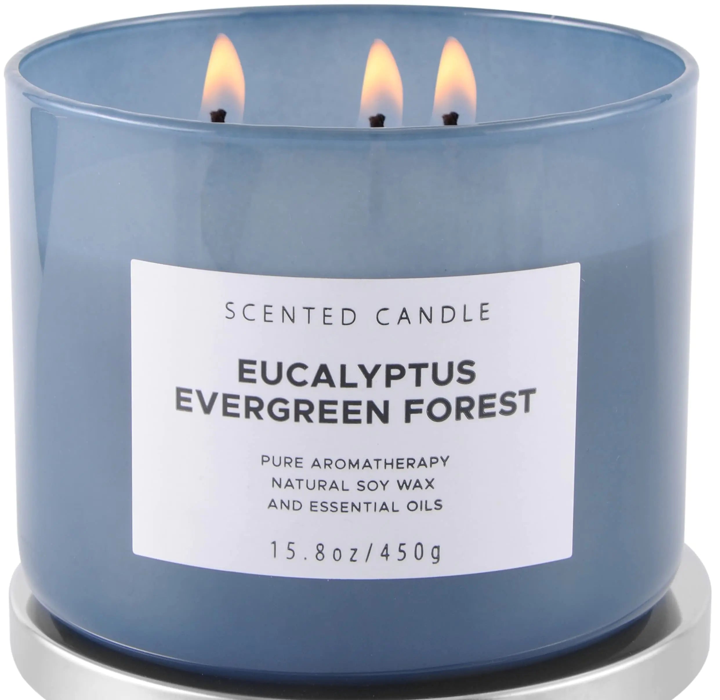 Eucalyptus Evergreen Forest Luxury 3 Wick Winter Pine Candle