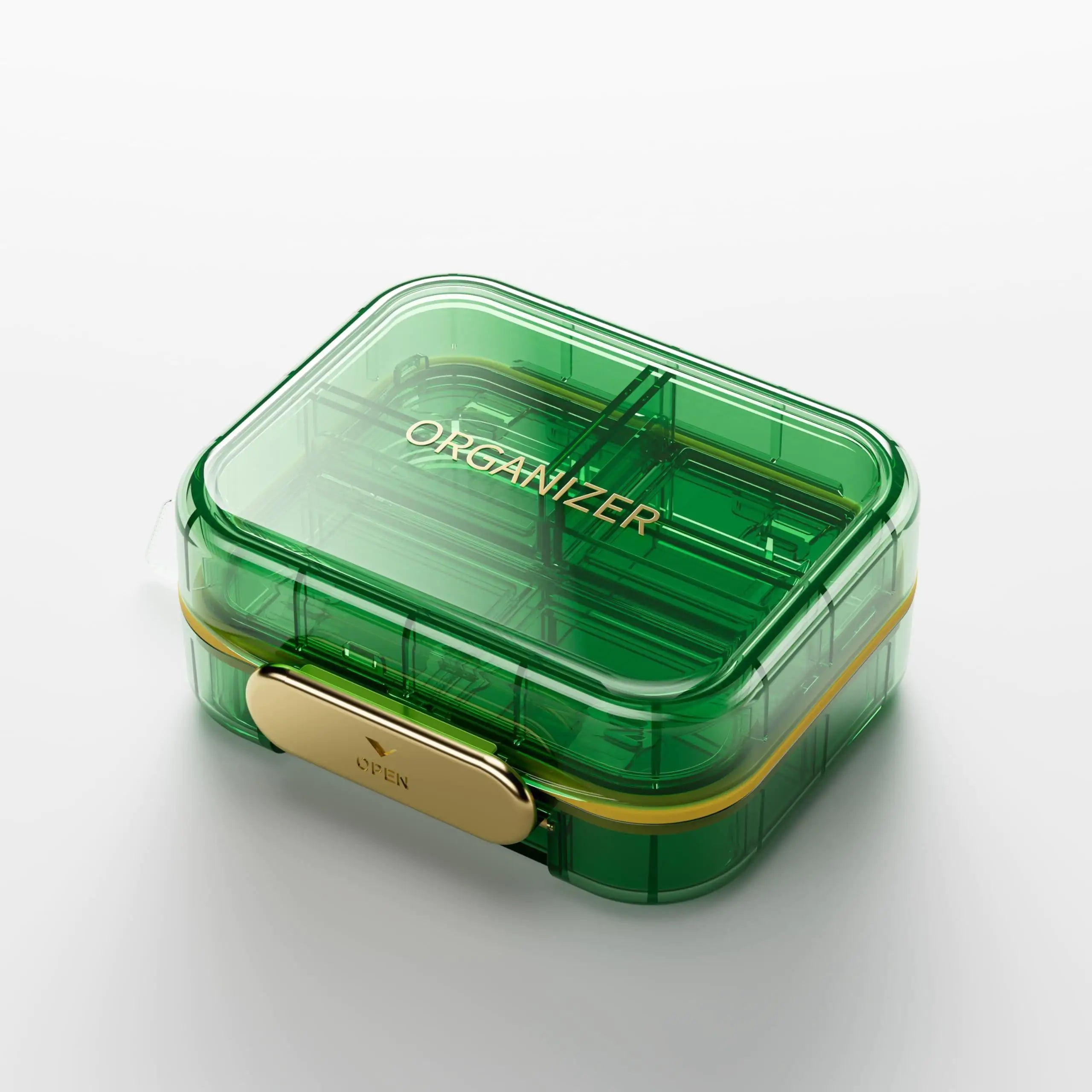Weekly Pill Organizer – 7 Compartments (Green)