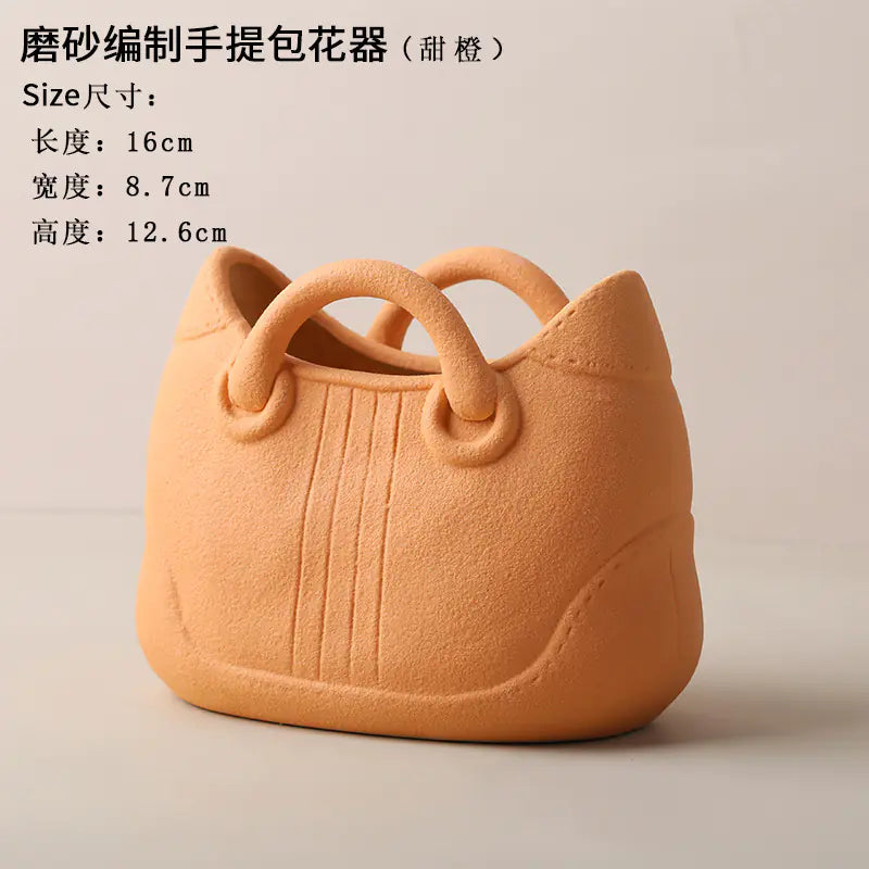 Nordic Morandi Creative Ceramic Handbag Vase