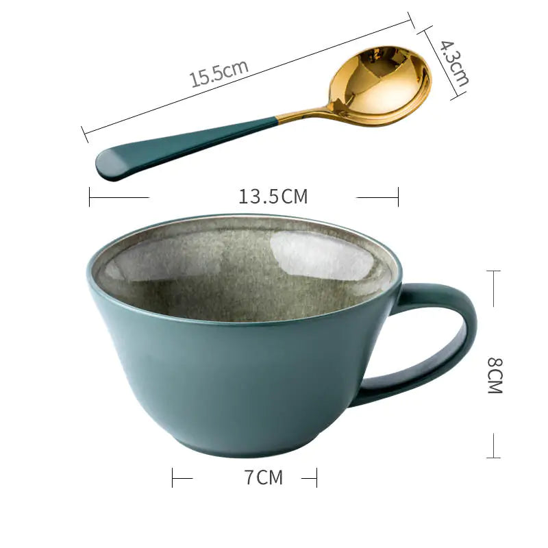 Nordic Ceramic Oatmeal Bowl with Ice Cracked Glaze