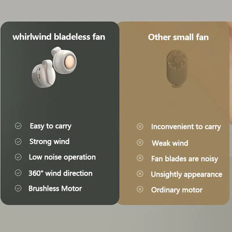Mini Clip-On USB Hanging Neck Fan for Girls