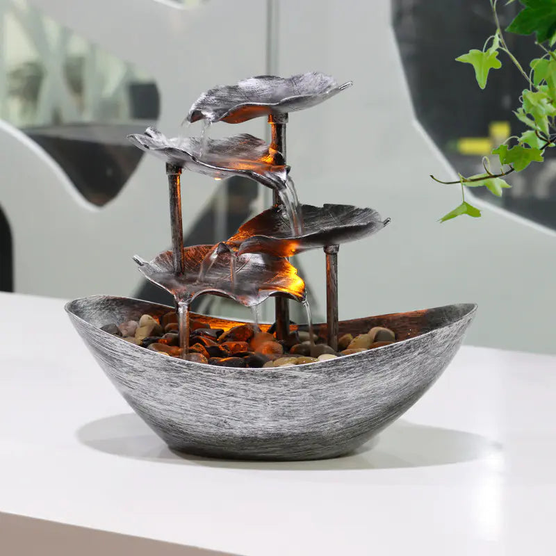 Creative Lotus Fountain LED Night Light for Home Decor