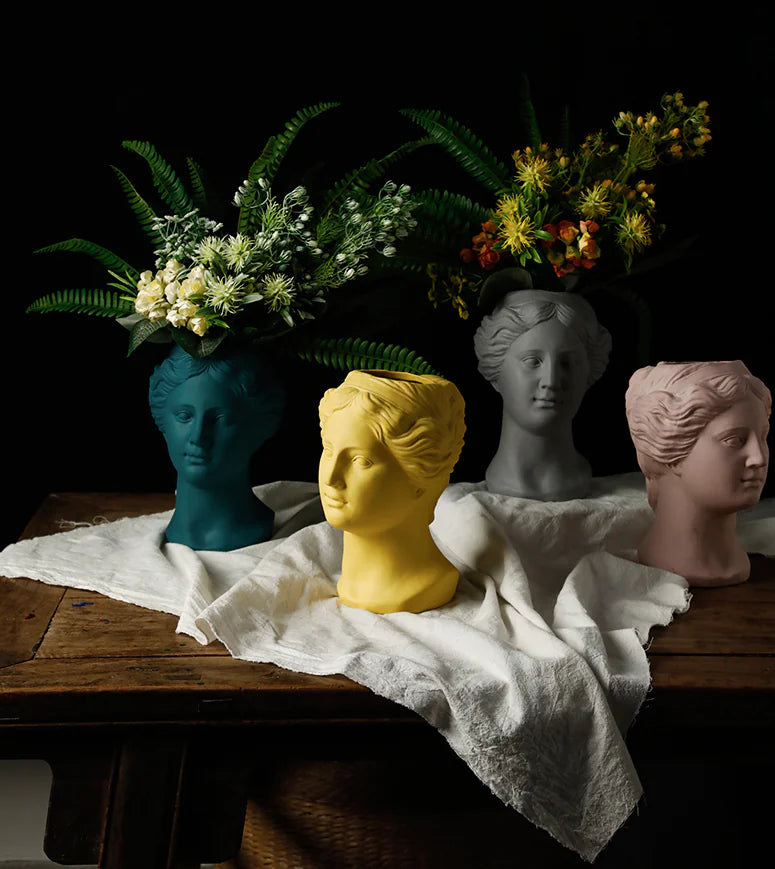 Greek Goddess Flower Pot, Vase, Ceramic Statue Vase