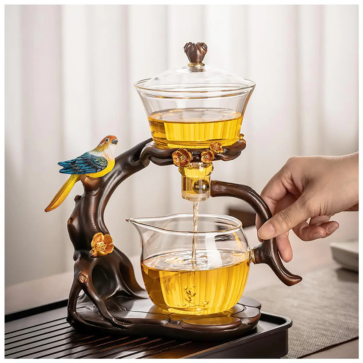 Magnetic Glass Tea Pot Lazy Kungfu Tea Set