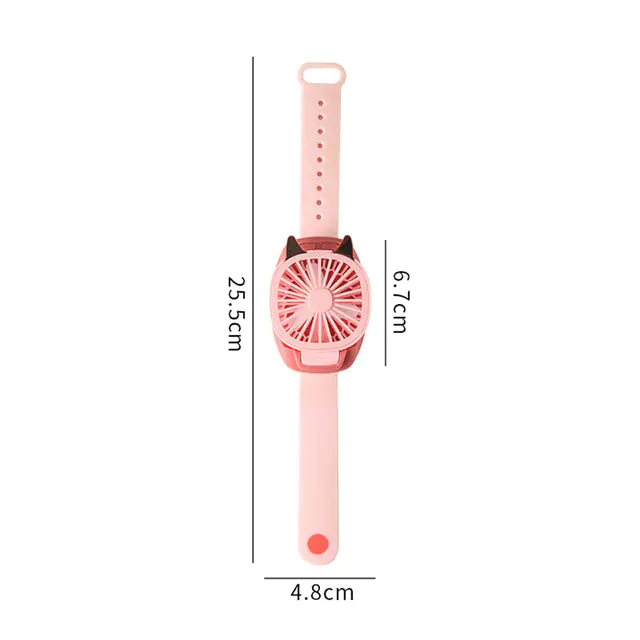 Cartoon Cat Design Portable Mini USB Fan with LED Lights