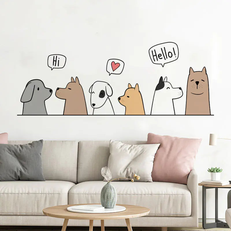 Cute Puppies Wall Stickers for Kids' Room Decoration