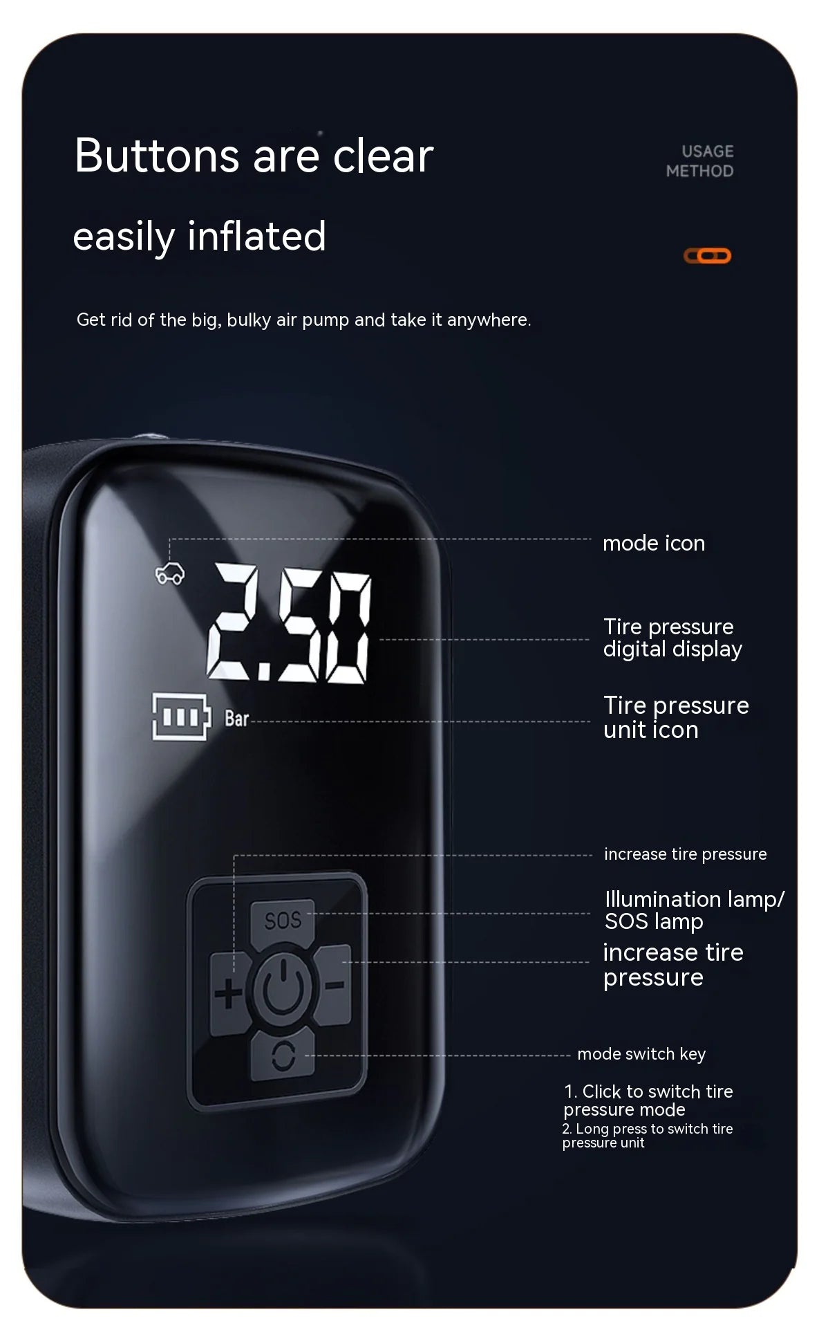 Portable Air Compressor Tire Inflator