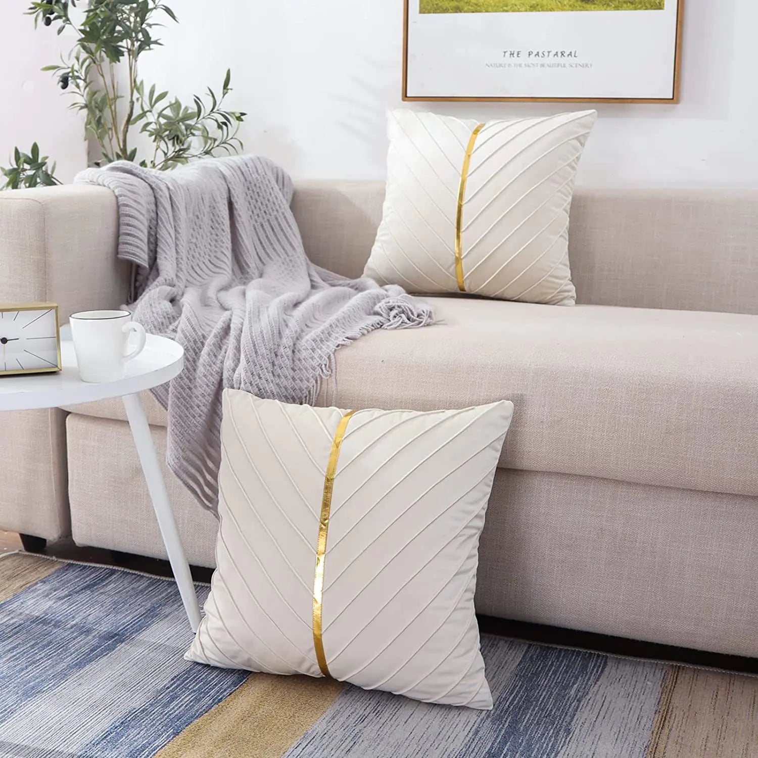 Velvet Throw Pillow Covers Set