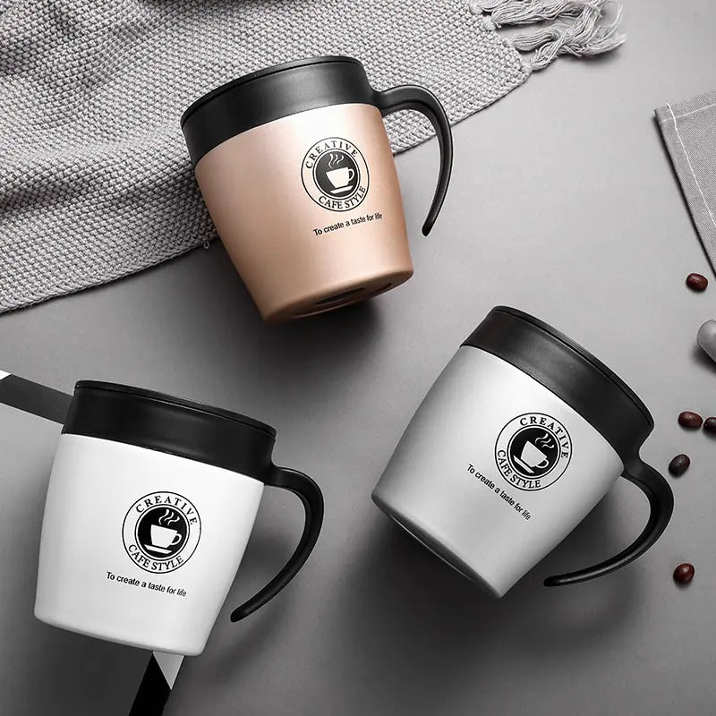 Stainless Steel Insulated Coffee Mug with Handle