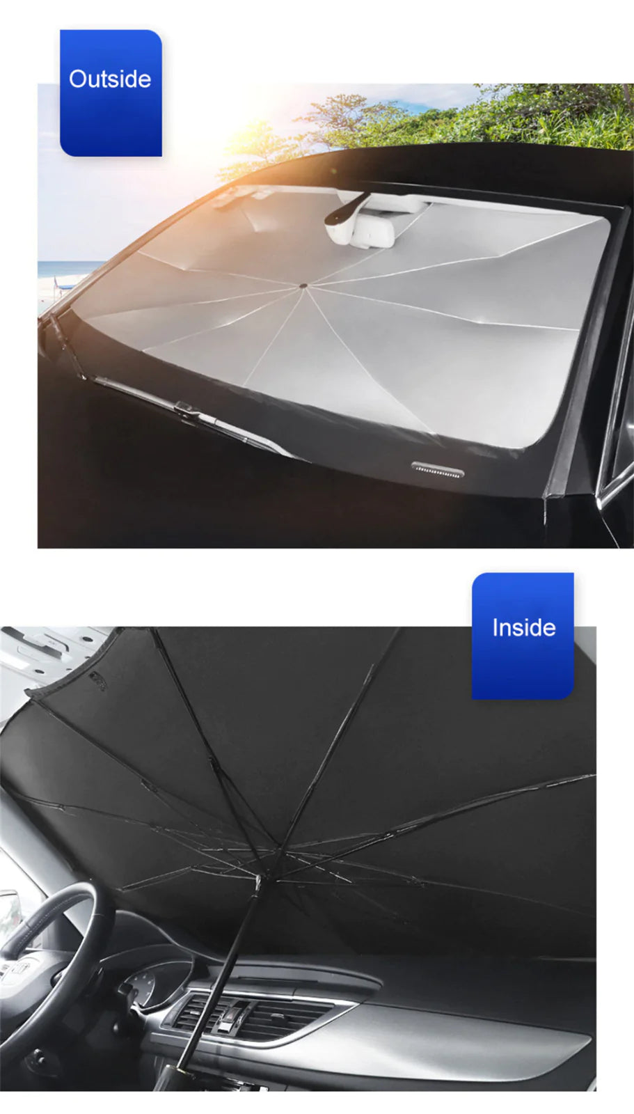 Windshield Sun Shade Foldable Umbrella