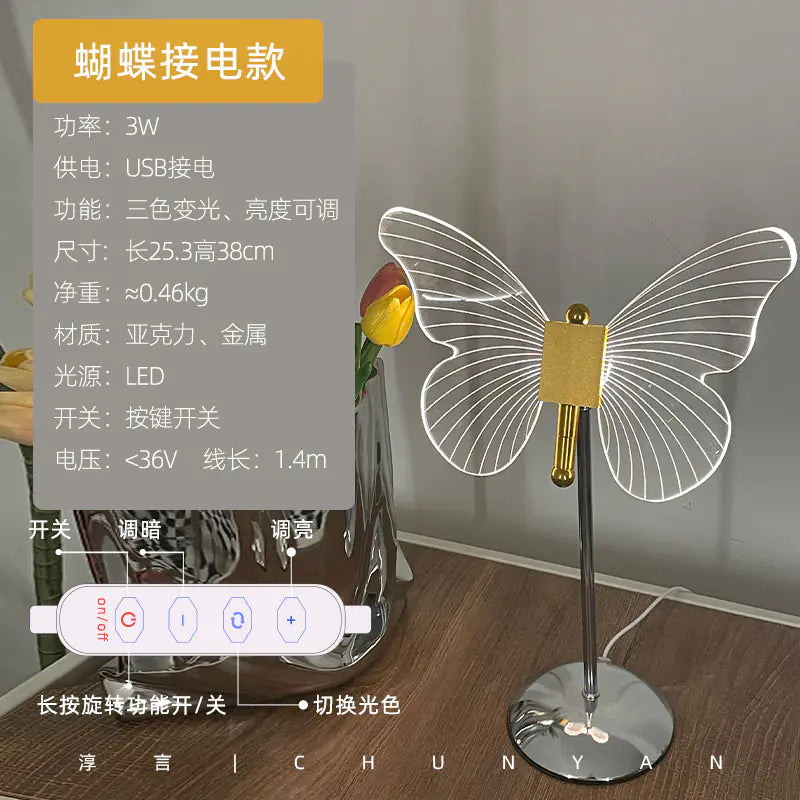 USB LED Crystal Night Light for Bedroom Decor