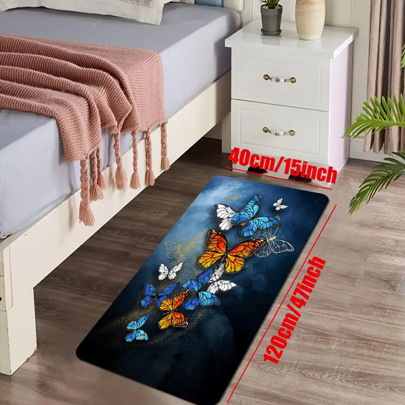 Non-Slip Butterfly Print Rug –