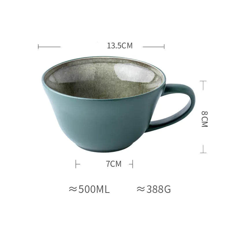 Nordic Ceramic Oatmeal Bowl with Ice Cracked Glaze