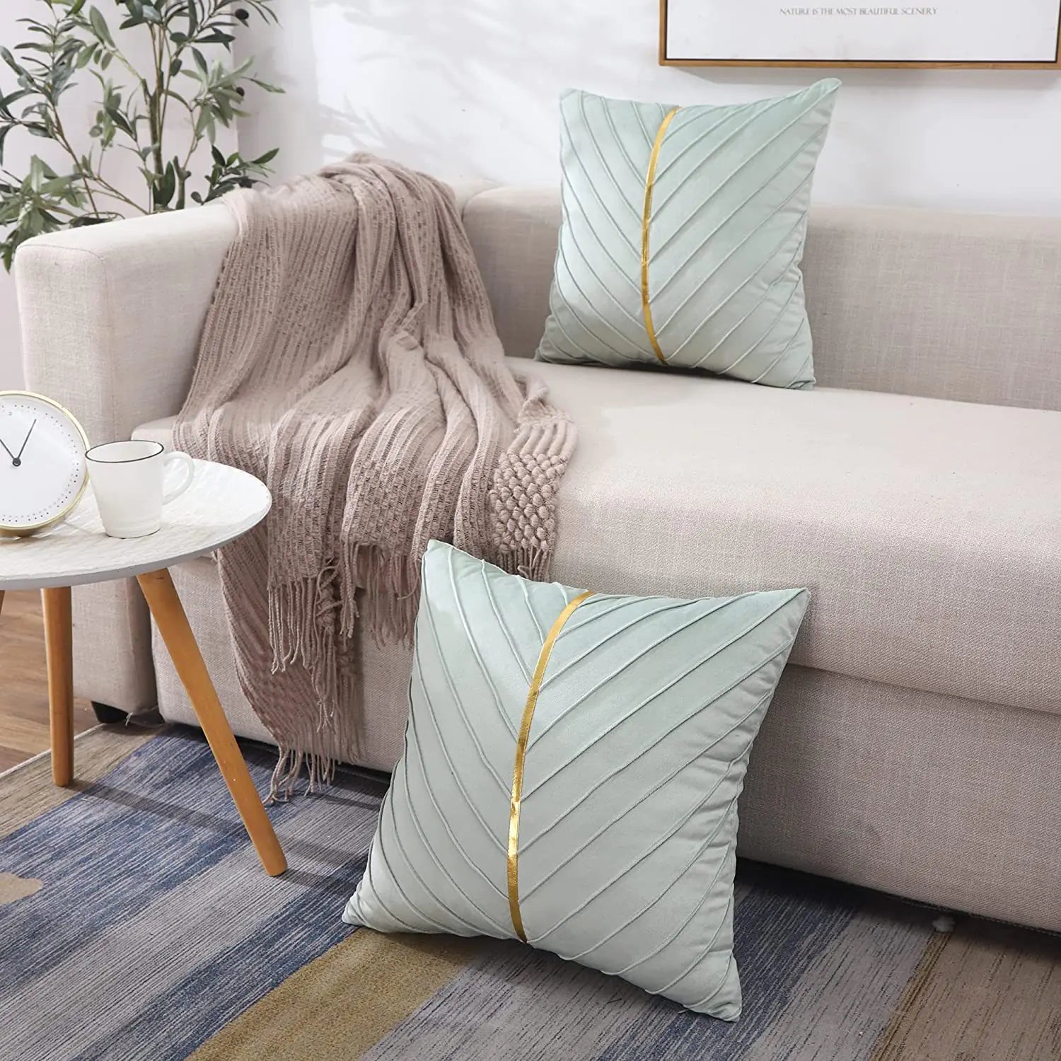 Velvet Throw Pillow Covers Set