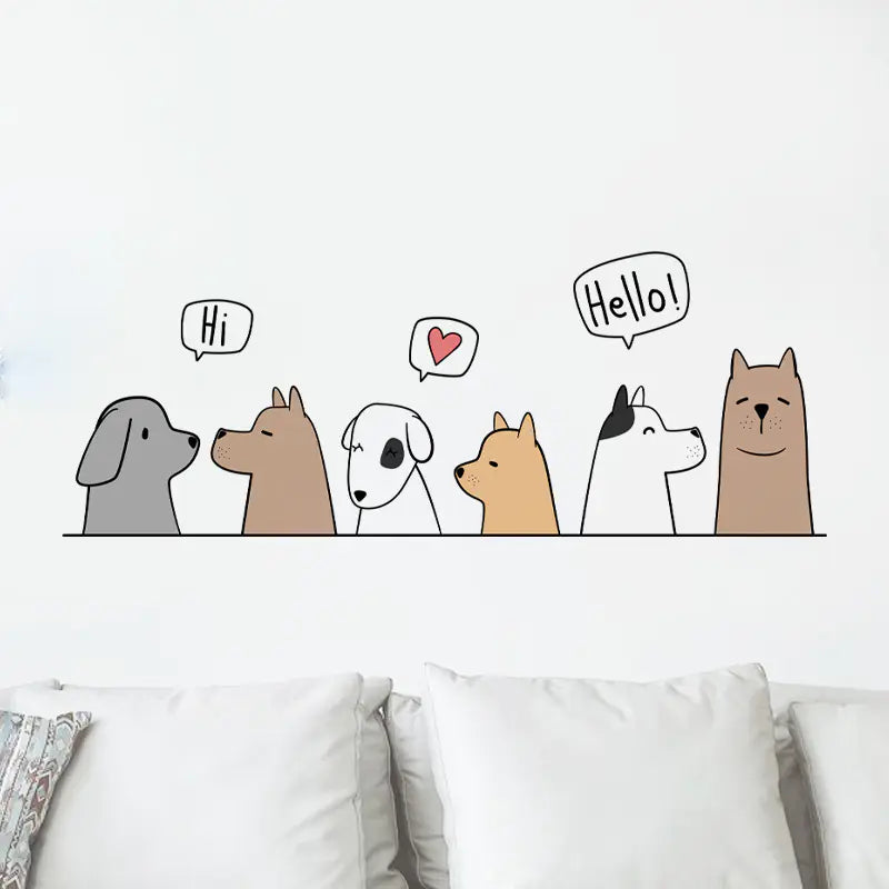 Cute Puppies Wall Stickers for Kids' Room Decoration