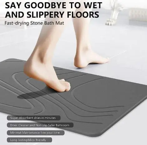 Absorbent Non-Slip Diatomite Stone Bath Mat
