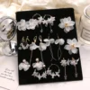 FNIO 2021 New Flower Bohemia Boho Earrings Women Fashion Long Hanging Earrings Crystal Female Wedding Earings Party Jewelry