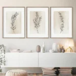 Boho Botanical Flower Line Posters Wall Art Canvas Painting Minimal Floral Gallery Print Pictures Neutral Living Room Home Decor